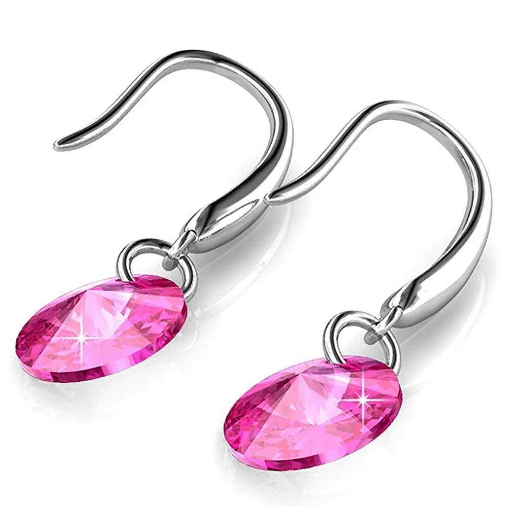 Timeless Crystal Drop Earrings Pink Embellished With SWAROVSKI® Crystals