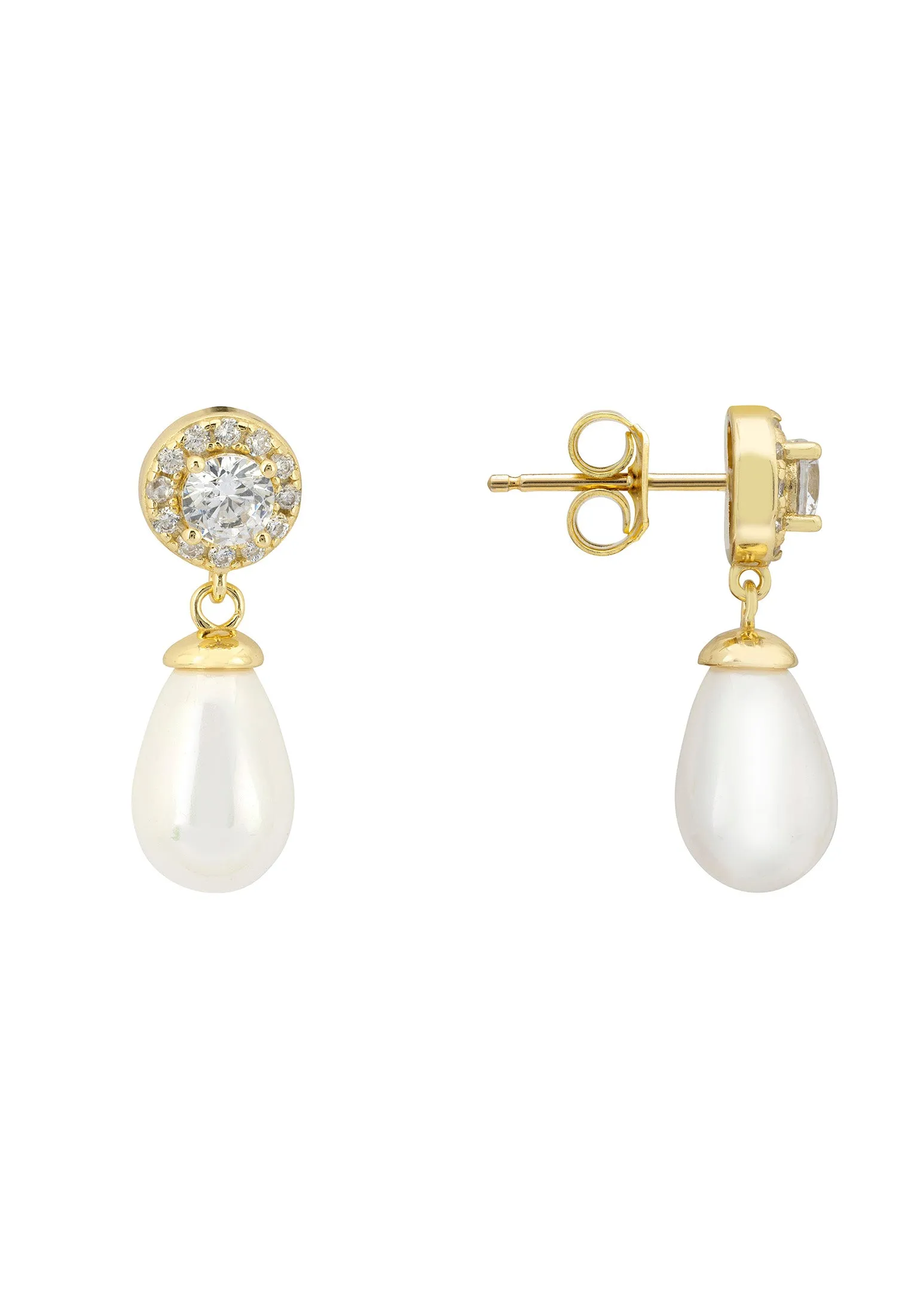 Timeless Pearl Teardrop Earrings Gold