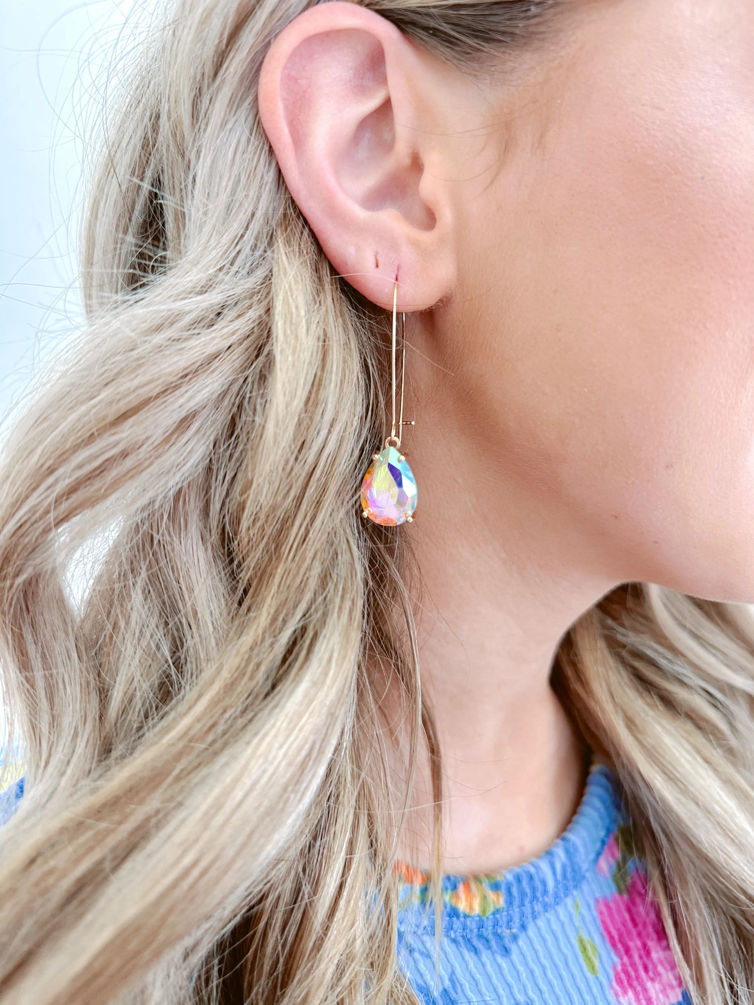 Timeless Teardrop Dangle Earrings - AB Clear