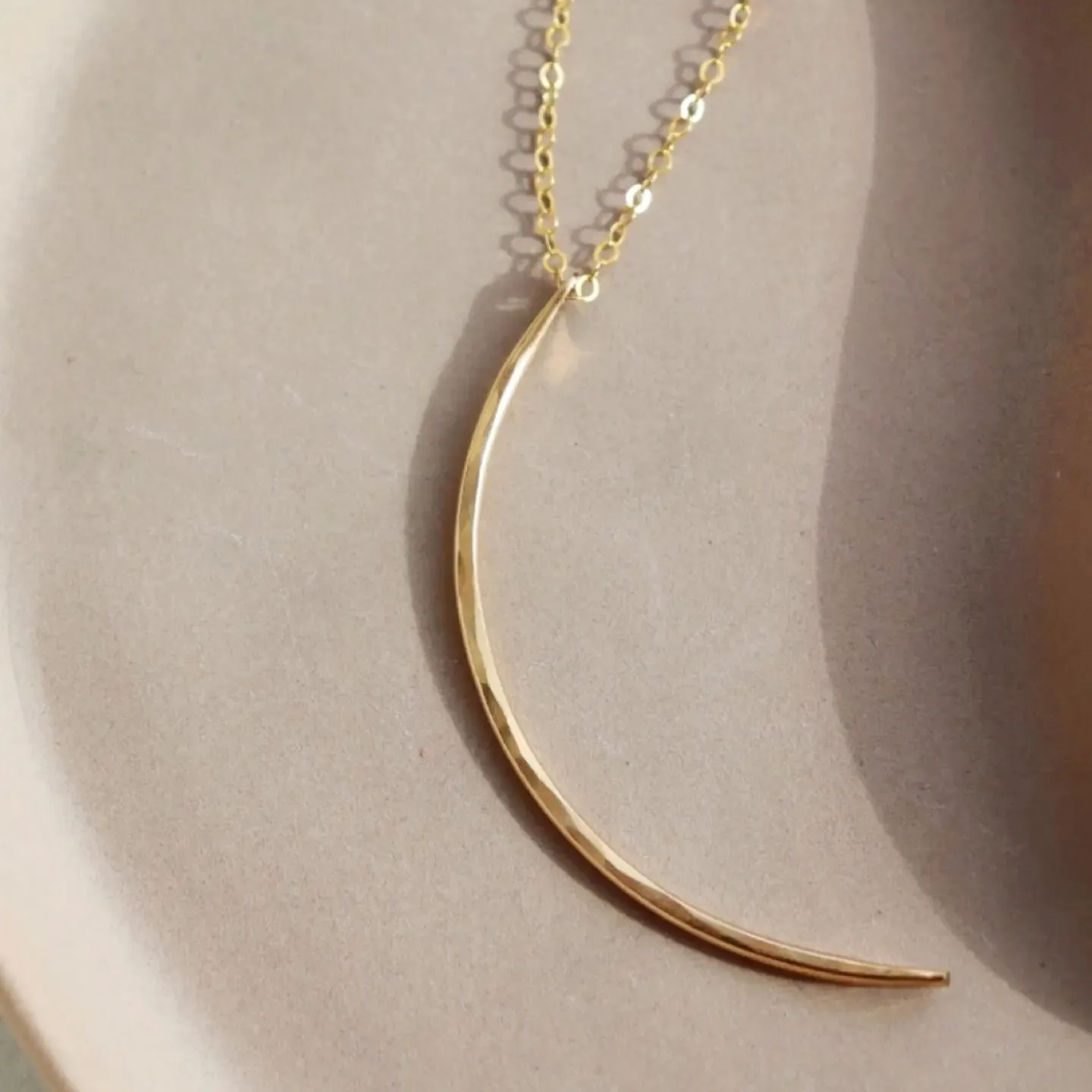 Token Jewelry Crescent Moon Necklace