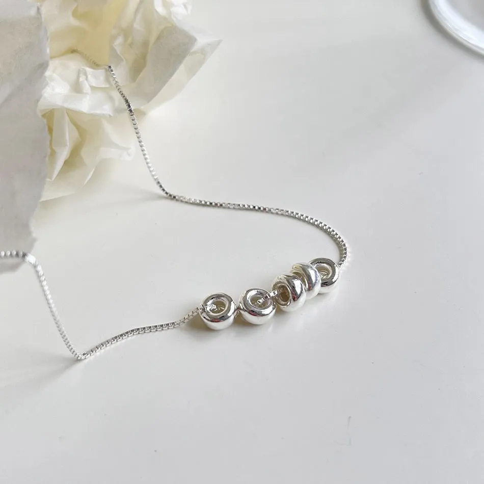 Trendy 45cm Charm Necklace for Women – S925 Silver Plated Bead Pendant Jewelry