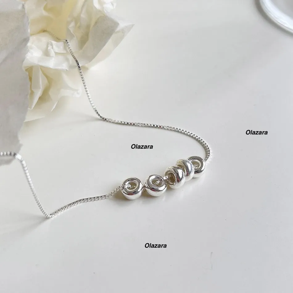 Trendy 45cm Charm Necklace for Women – S925 Silver Plated Bead Pendant Jewelry