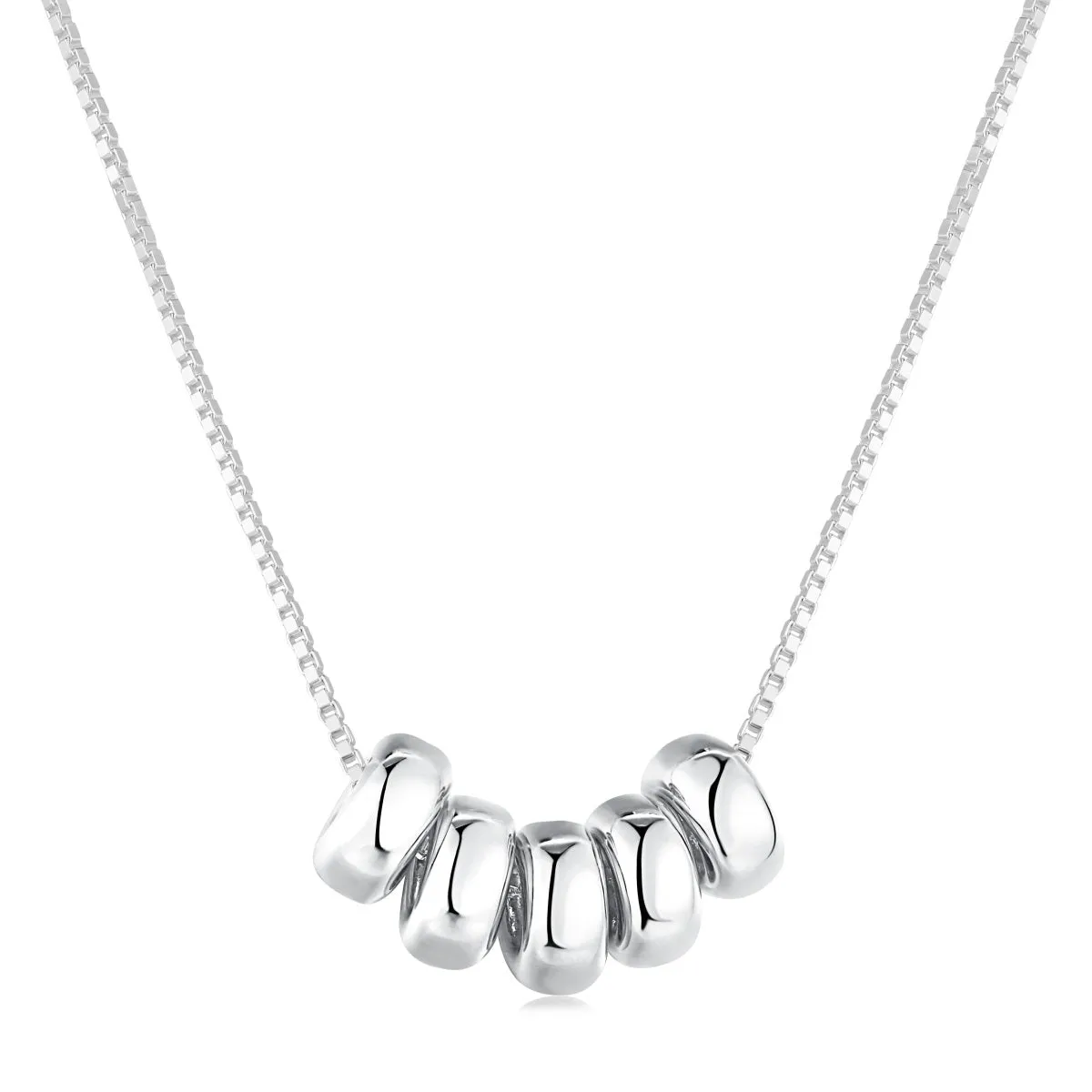 Trendy 45cm Charm Necklace for Women – S925 Silver Plated Bead Pendant Jewelry