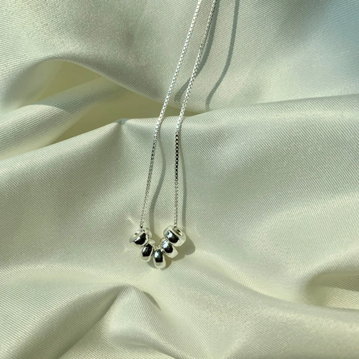 Trendy 45cm Charm Necklace for Women – S925 Silver Plated Bead Pendant Jewelry