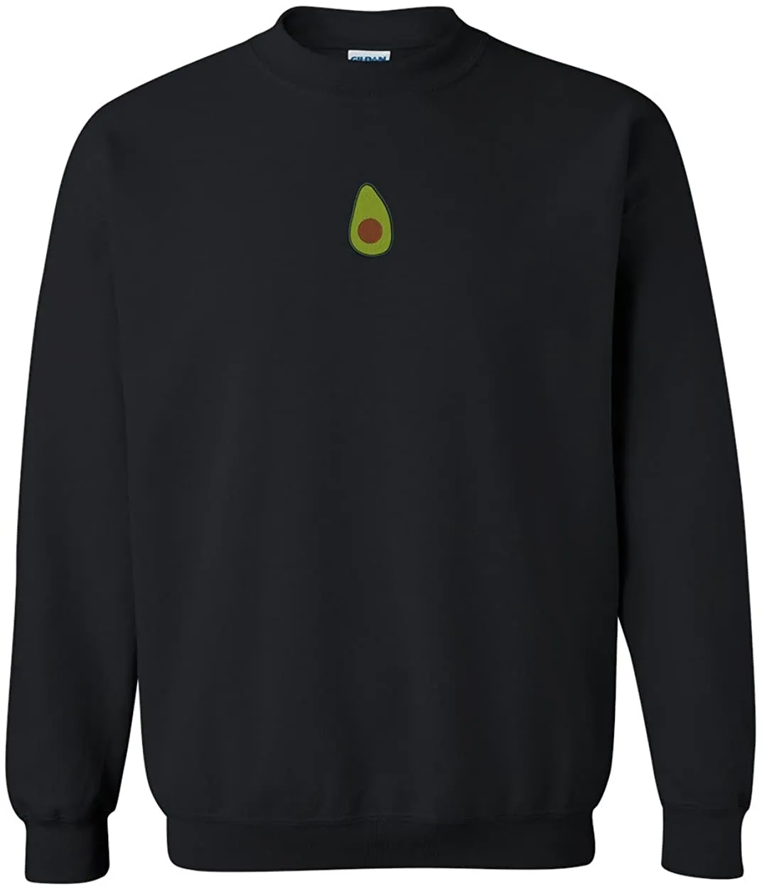 Trendy Apparel Shop Avocado Embroidered Crewneck Sweatshirt - Black - 2XL