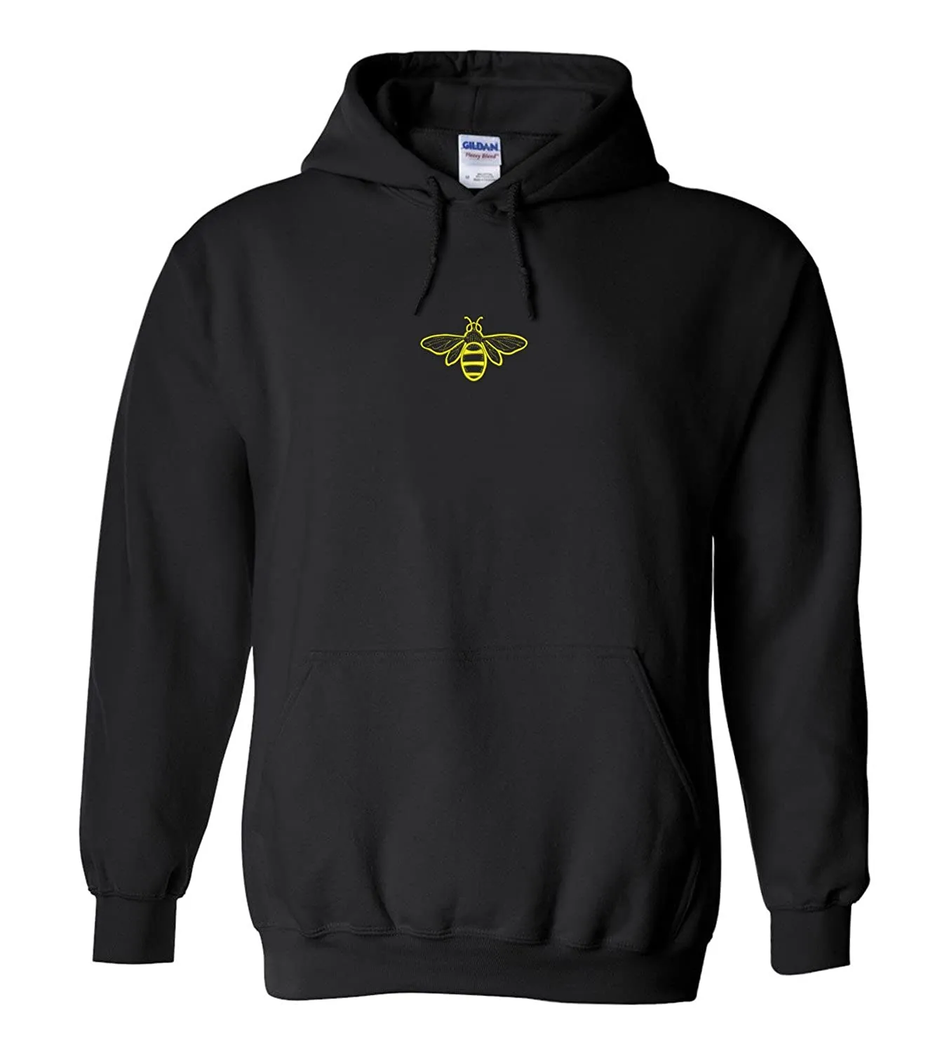 Trendy Apparel Shop Bee Embroidered Heavy Blend Hoodie - Black - 2XL