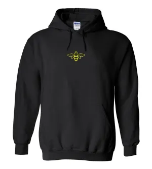 Trendy Apparel Shop Bee Embroidered Heavy Blend Hoodie - Black - 2XL