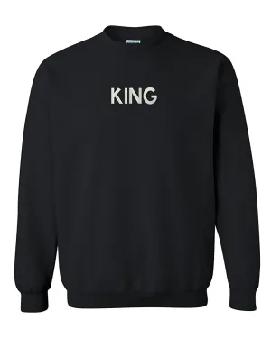 Trendy Apparel Shop King Embroidered Crewneck Sweatshirt