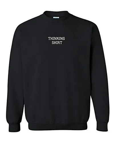 Trendy Apparel Shop Thinking Shirt Embroidered Crewneck Sweatshirt
