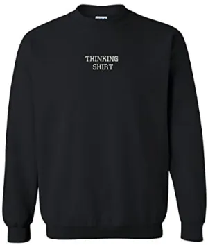 Trendy Apparel Shop Thinking Shirt Embroidered Crewneck Sweatshirt