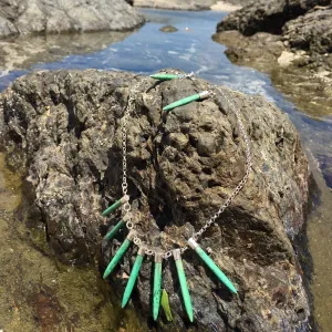 Tribal Necklace, Sterling with Magnazite