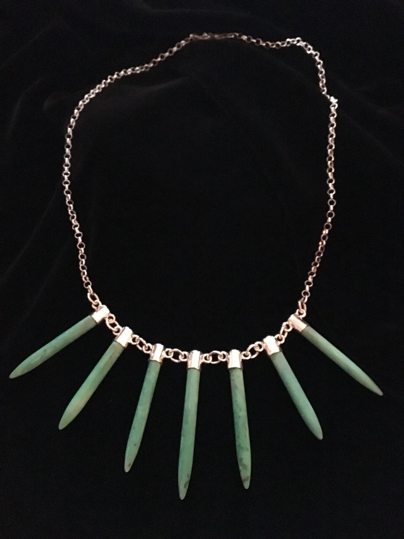 Tribal Necklace, Sterling with Magnazite