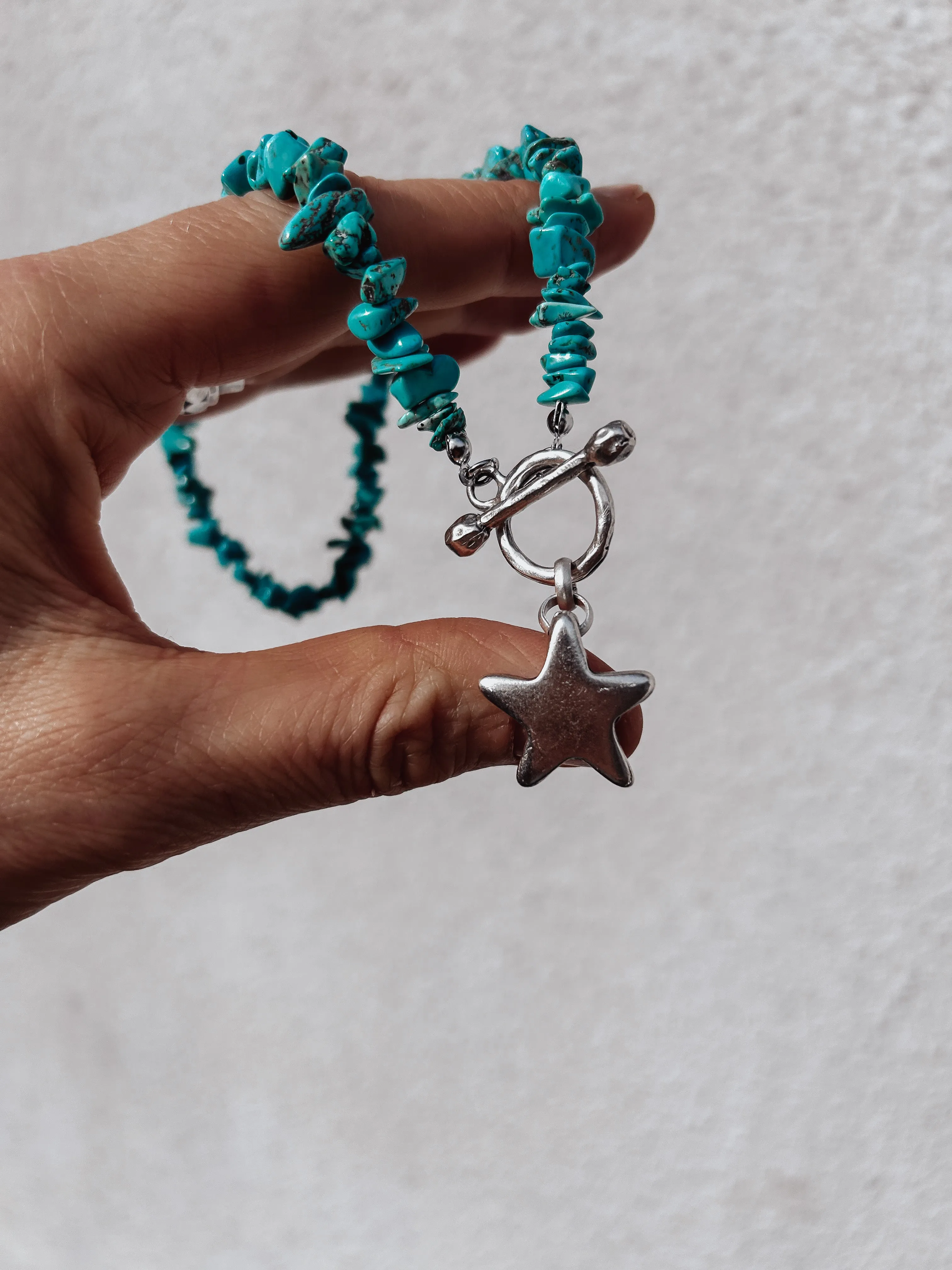 Turquoise Chip Star Necklace