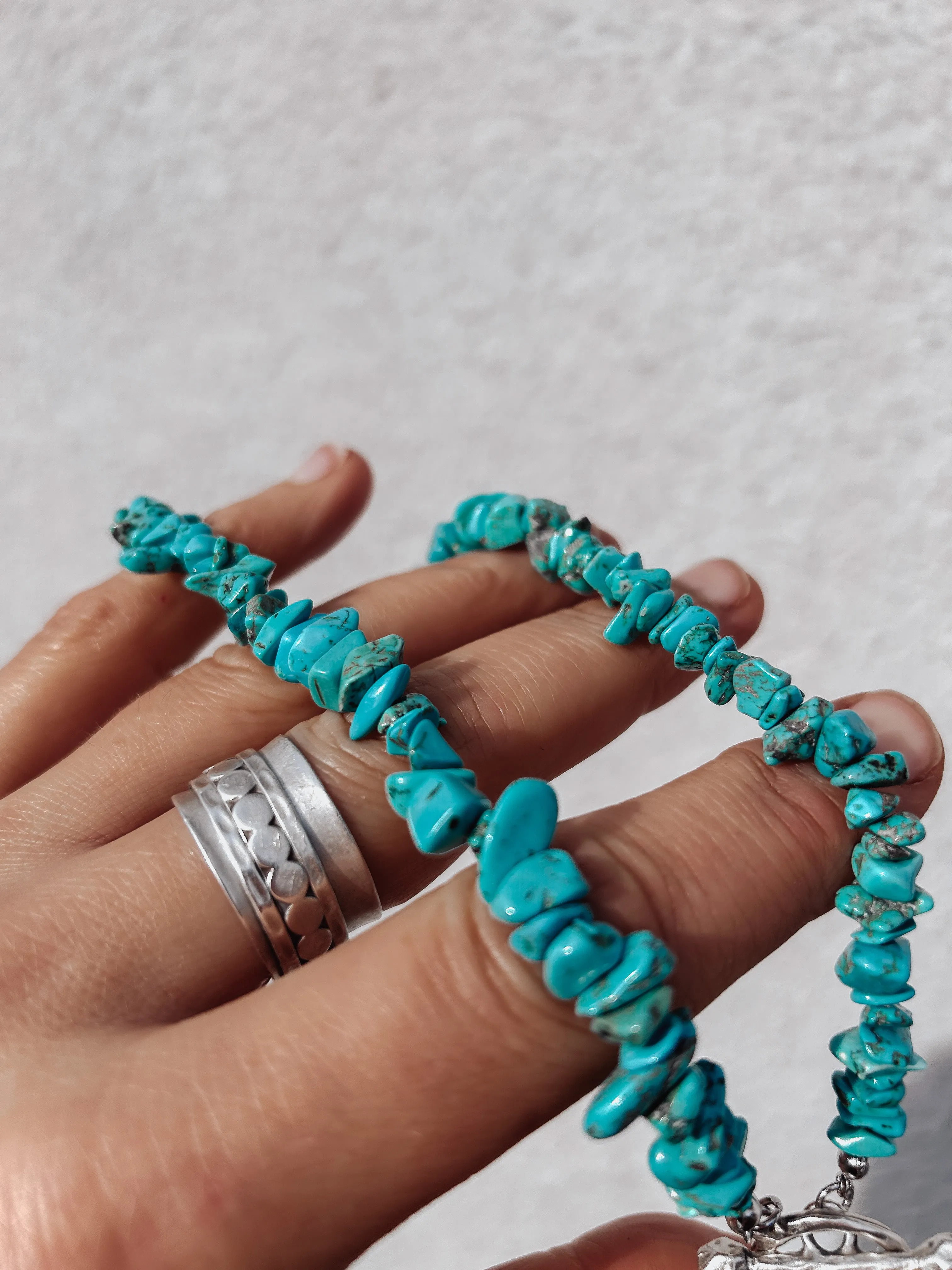 Turquoise Chip Star Necklace