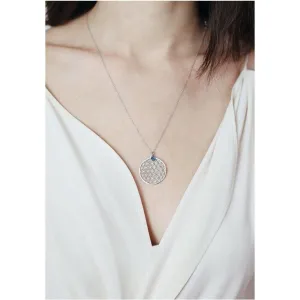 Unisex 925 Sterling Silver Flower of Life Necklace