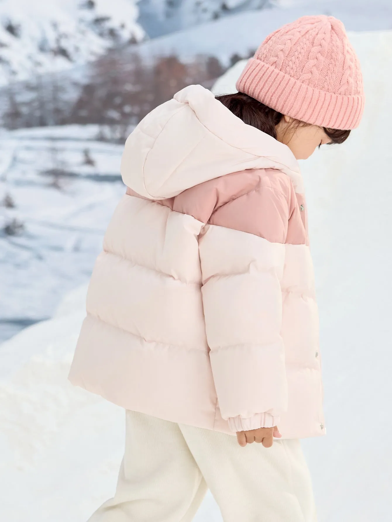 Unisex Family Hooded Tent Pattern Down Jacket