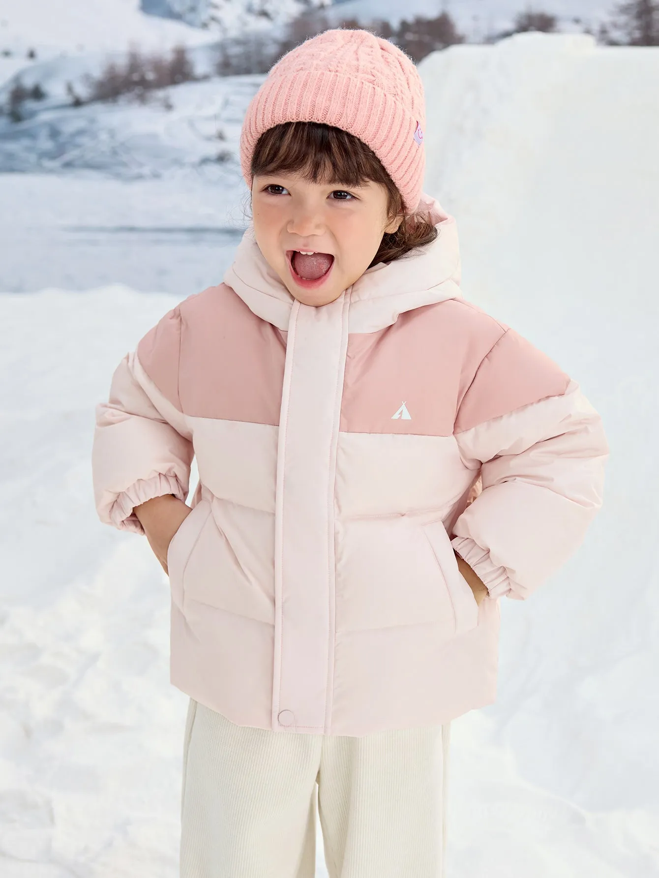 Unisex Family Hooded Tent Pattern Down Jacket
