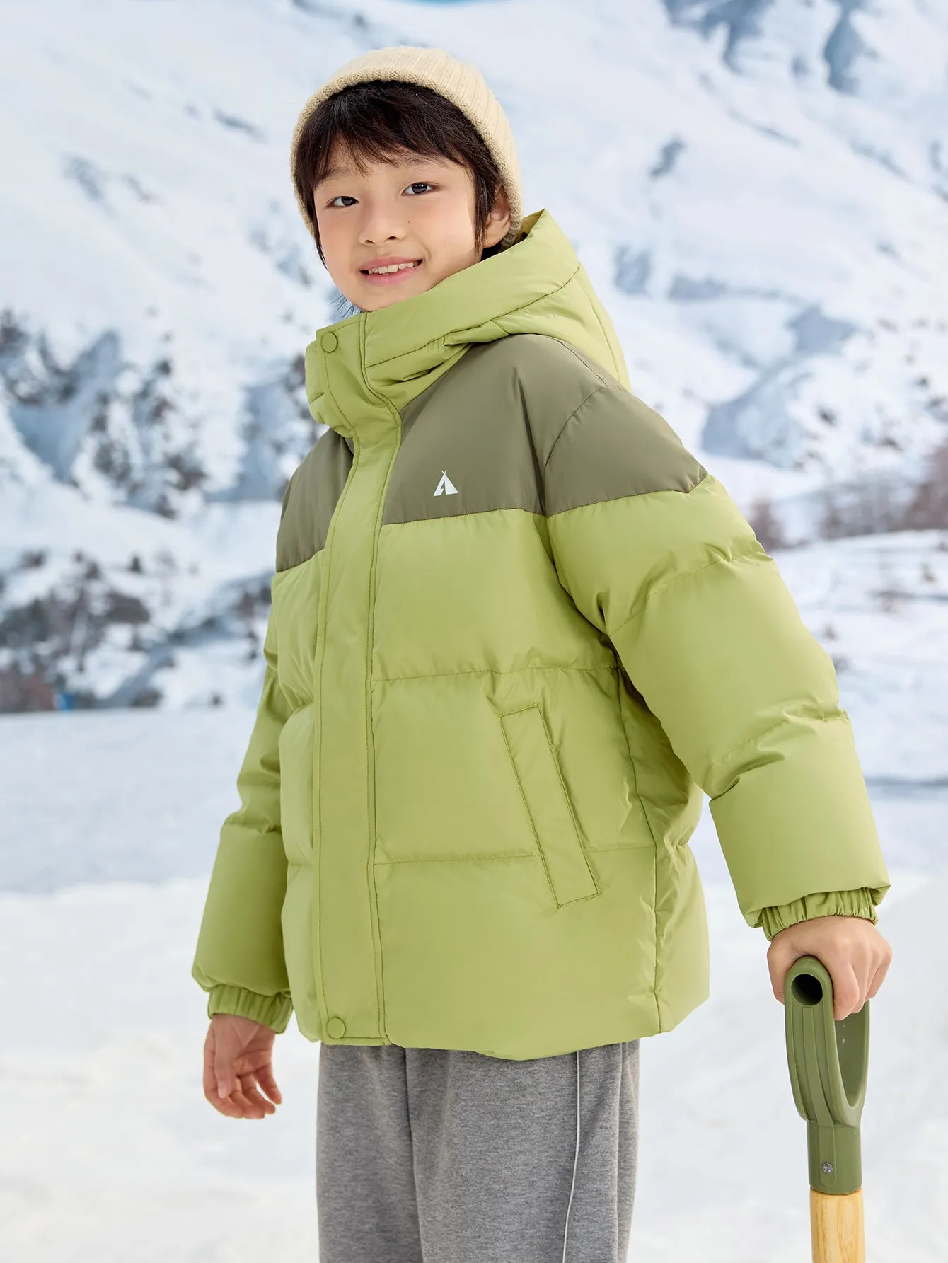 Unisex Family Hooded Tent Pattern Down Jacket