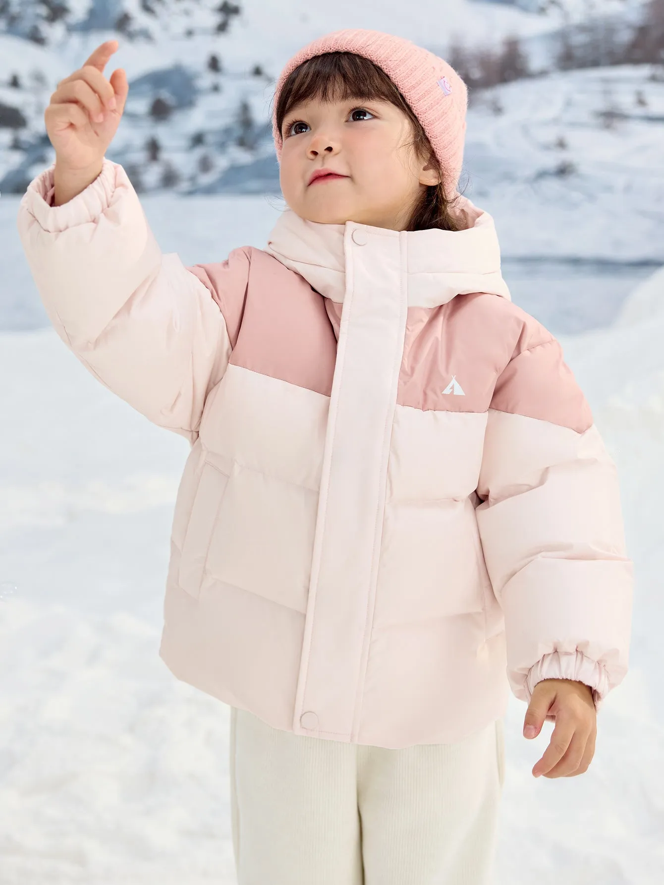 Unisex Family Hooded Tent Pattern Down Jacket