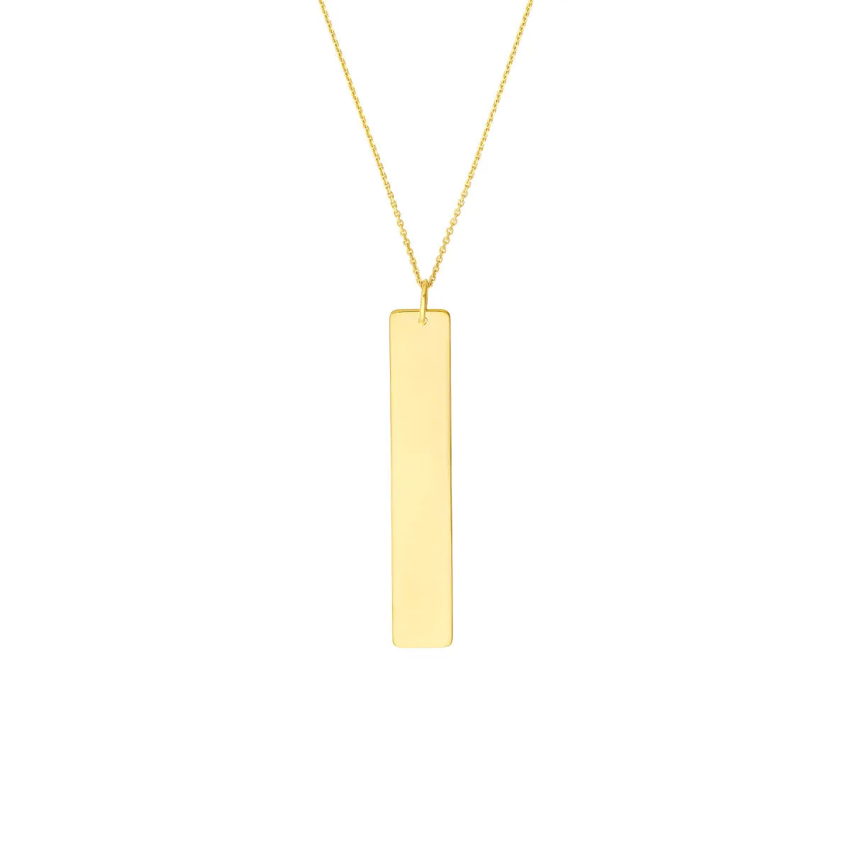 Vertical Engravable Bar Adj. Necklace
