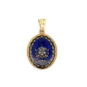 Victorian Diamond Pendant Necklace in 14k Yellow Gold