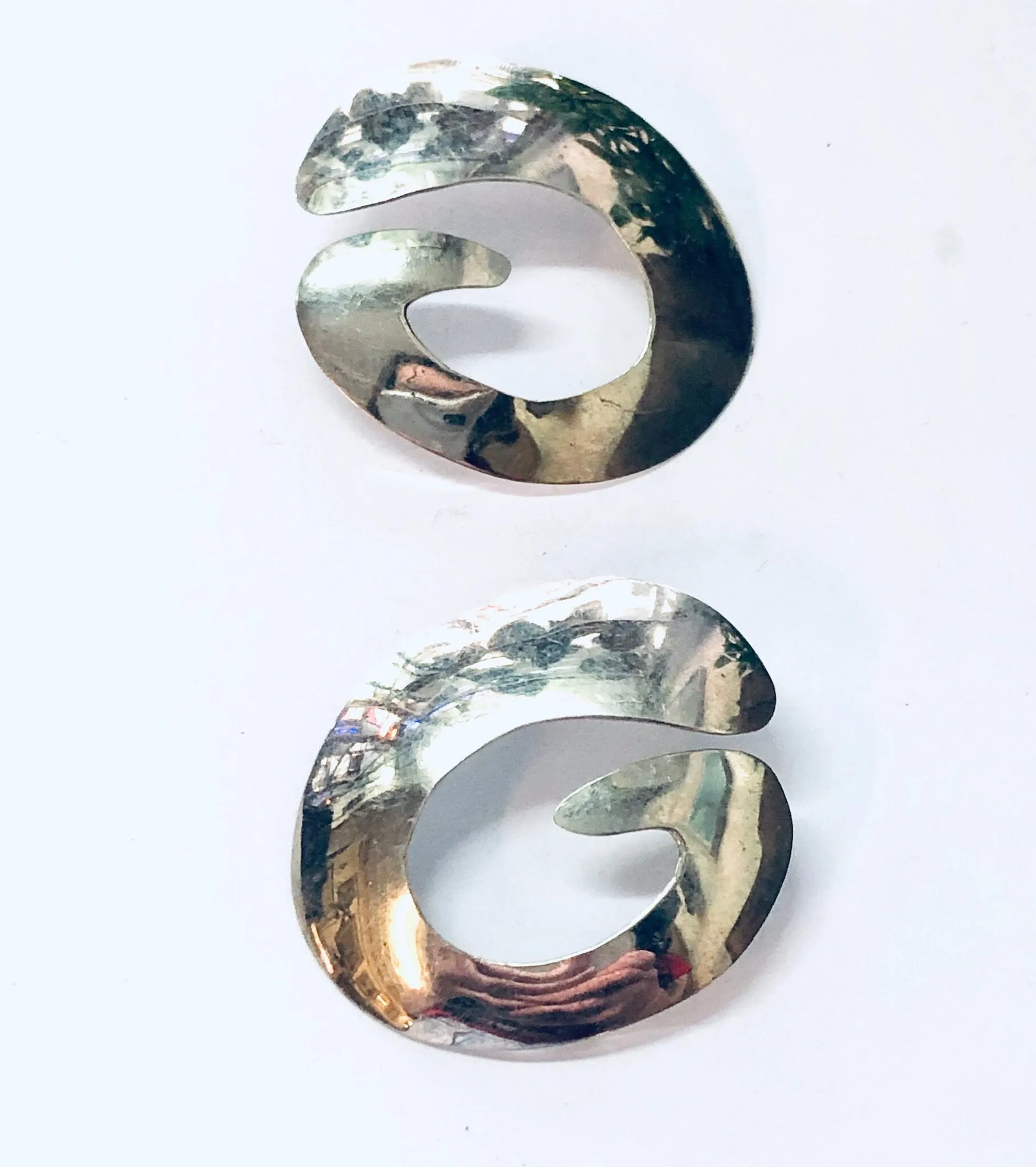 Vintage Earrings, Silver Earrings, Unique Jewelry, Geometric Earrings, Pierced Ears, Vintage Jewelry, Statement Jewelry, Large Earrings, 925