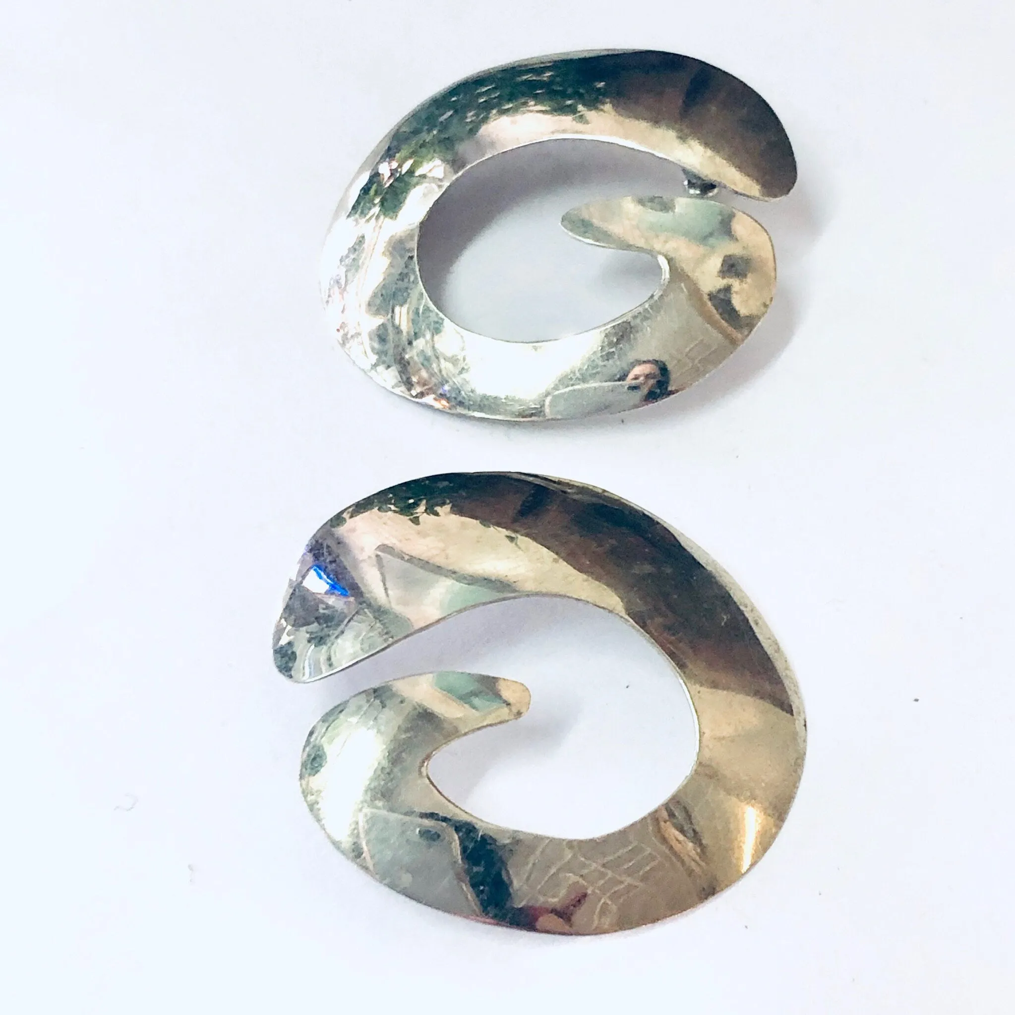 Vintage Earrings, Silver Earrings, Unique Jewelry, Geometric Earrings, Pierced Ears, Vintage Jewelry, Statement Jewelry, Large Earrings, 925