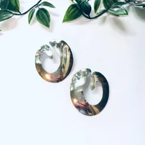 Vintage Earrings, Silver Earrings, Unique Jewelry, Geometric Earrings, Pierced Ears, Vintage Jewelry, Statement Jewelry, Large Earrings, 925