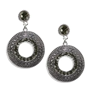 Vintage-Inspired Caster Earrings Embellished With Olive Crystals for Timeless Elegance