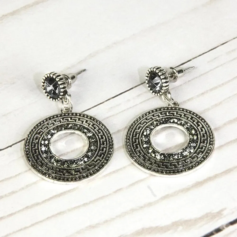 Vintage-Inspired Caster Earrings Embellished With Olive Crystals for Timeless Elegance