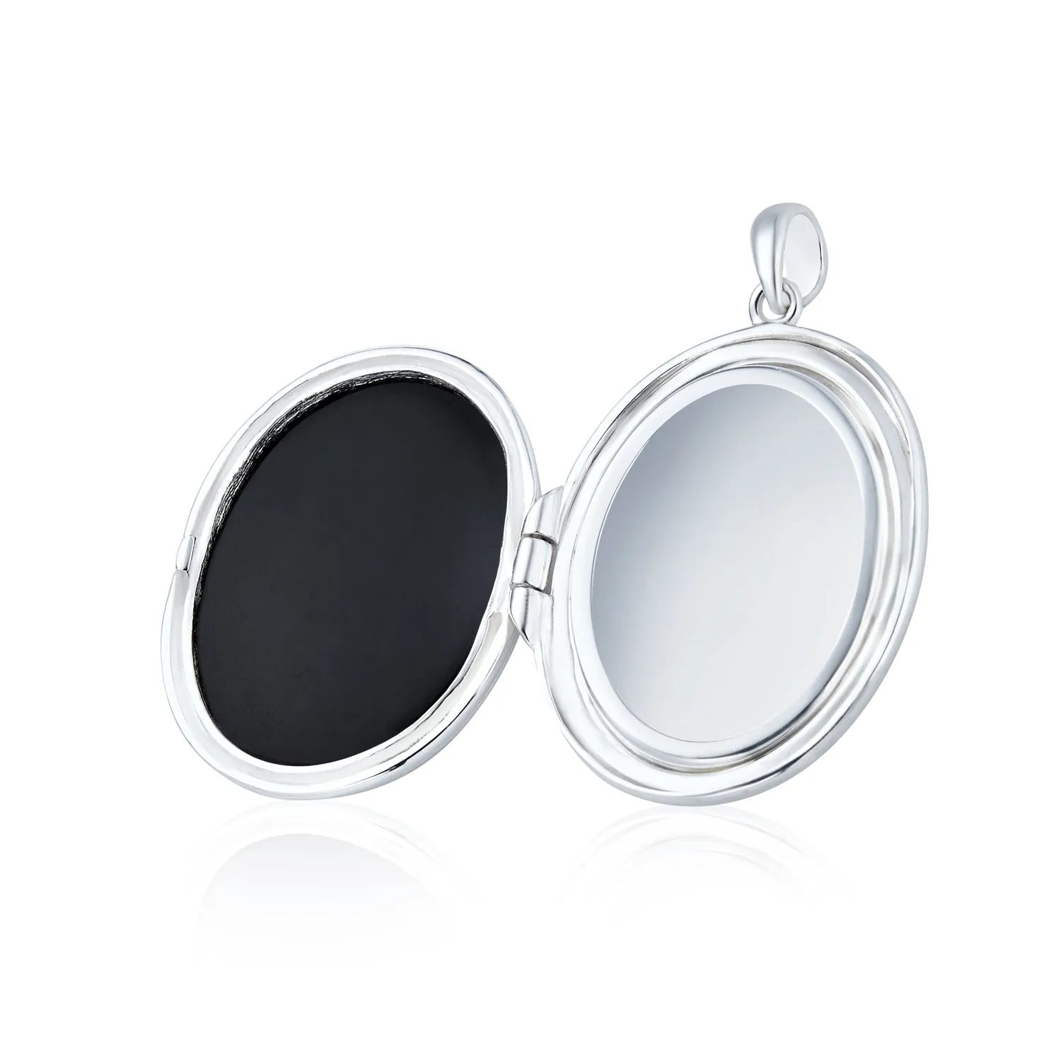 Vintage Style Cat Cameo Locket Necklace with Black Onyx Sterling Silver
