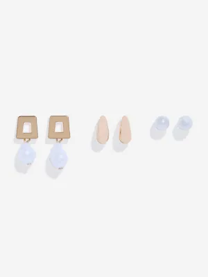 Westside Accessories Gold Dual Tone Earrings Set - Pack of 3