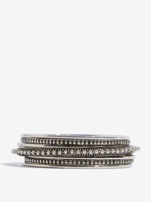 Westside Accessories Silver Fancy Bangle Set