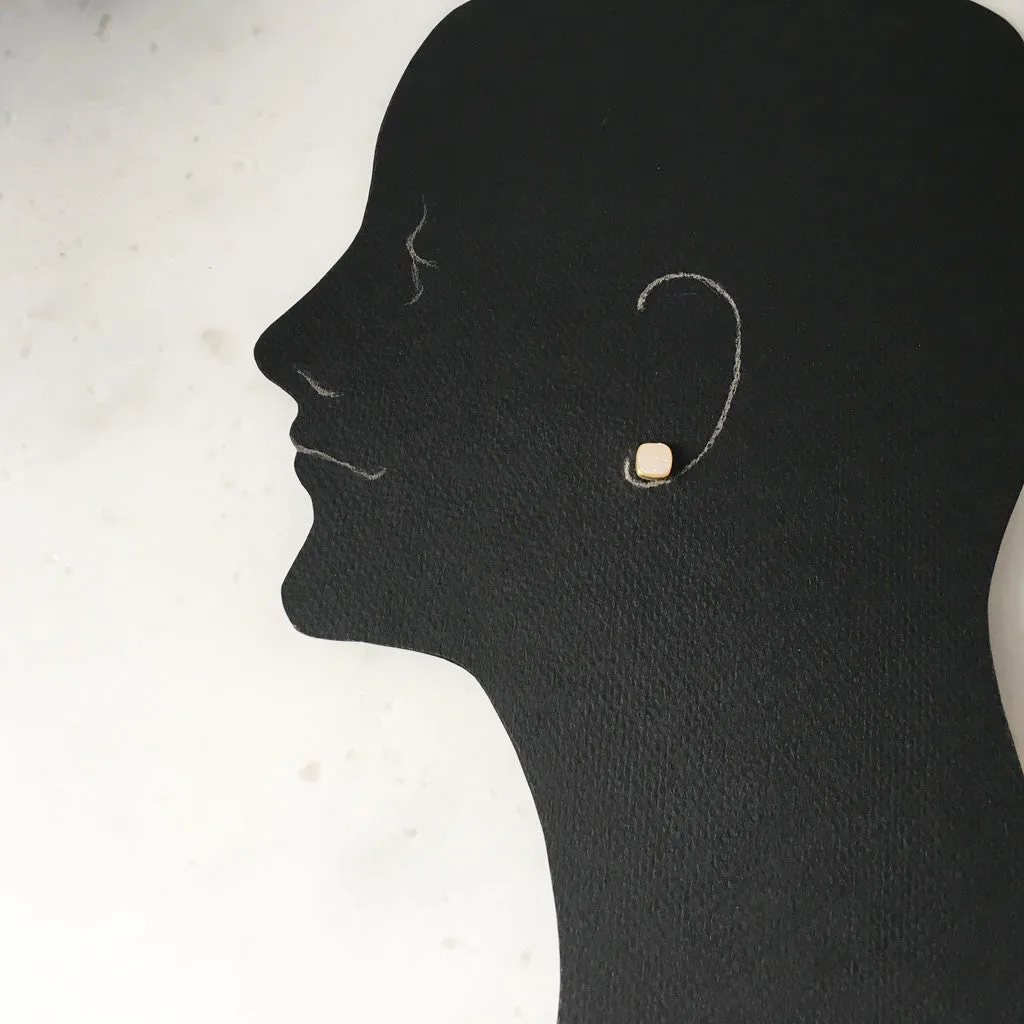 White druzy earrings #TR16008