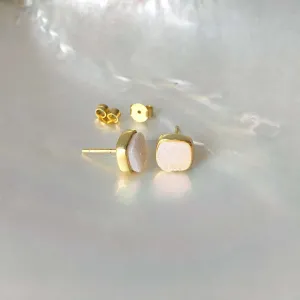 White druzy earrings #TR16008