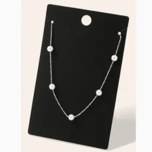 WHITE GOLD DIPPED PEARL NECKLACE