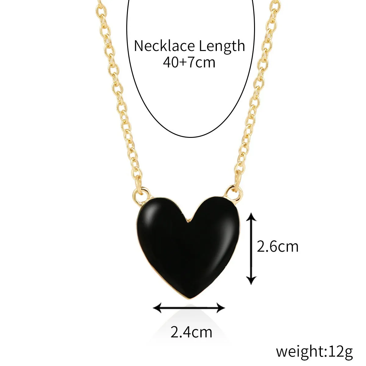 Wholesale Alloy Rainbow Heart Exquisite Design Necklaces