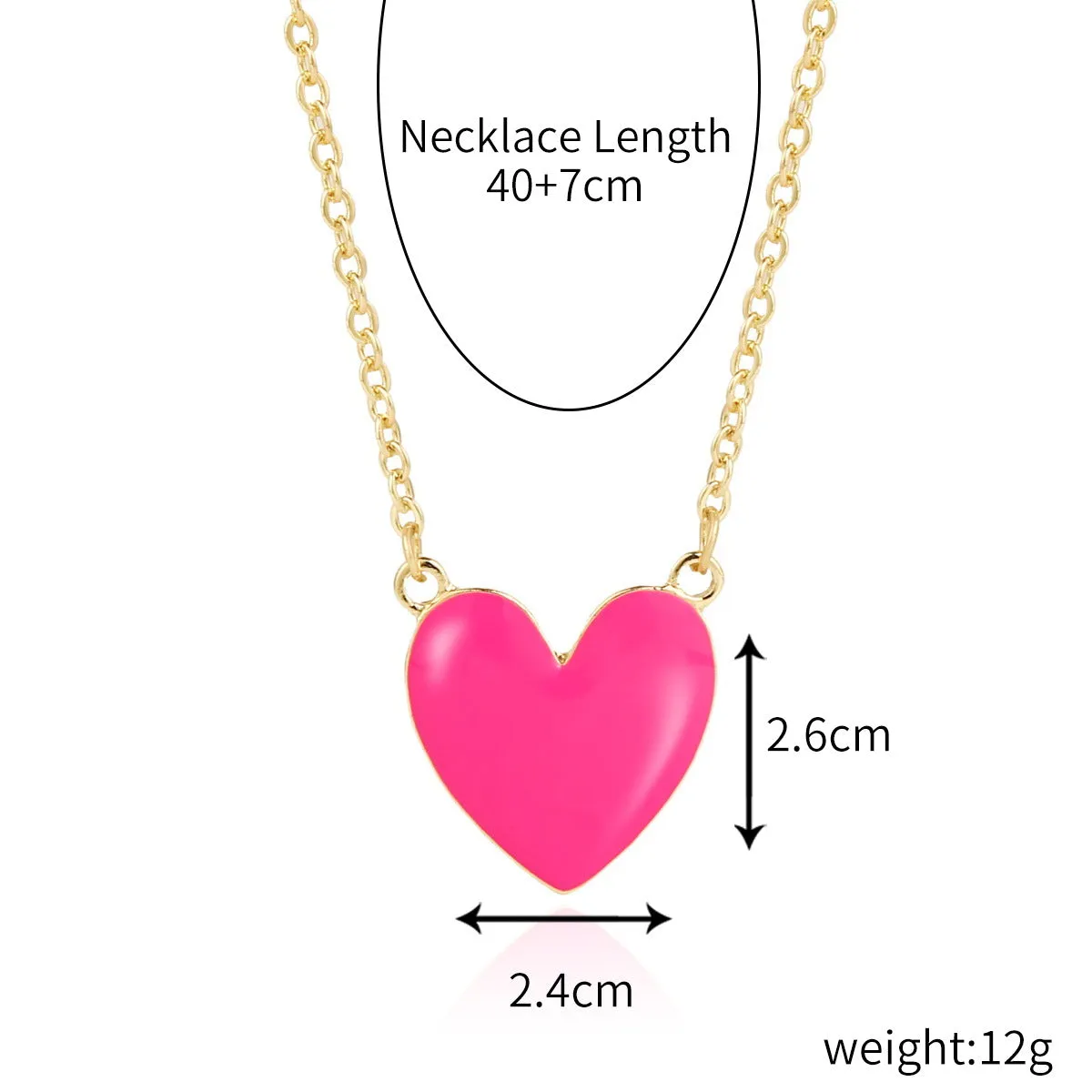 Wholesale Alloy Rainbow Heart Exquisite Design Necklaces