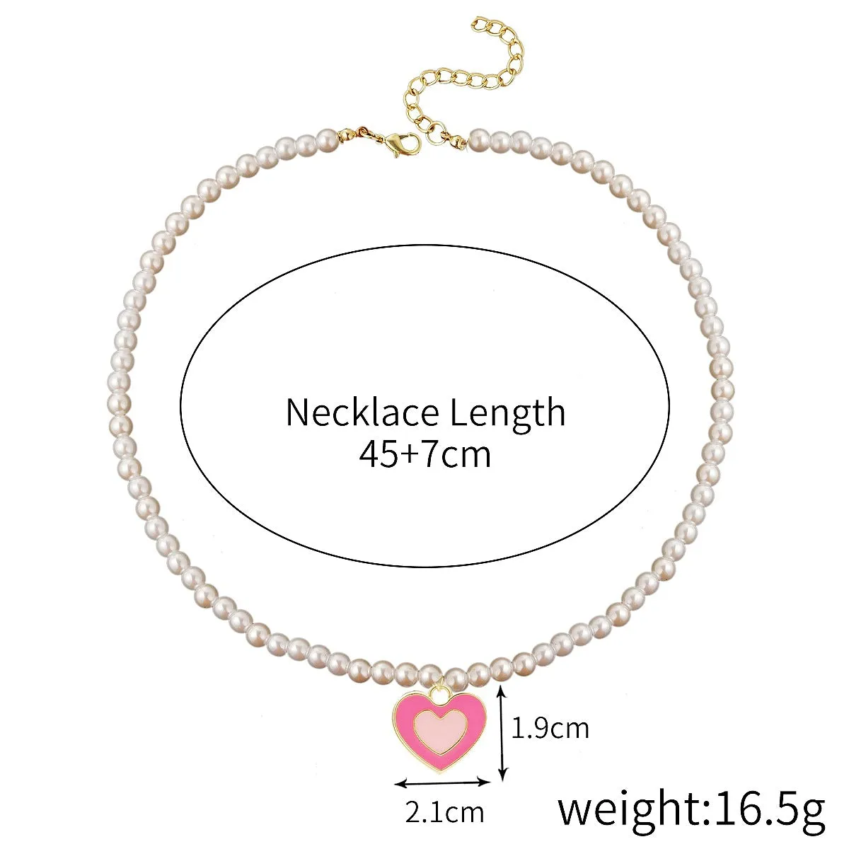 Wholesale Alloy Rainbow Heart Exquisite Design Necklaces