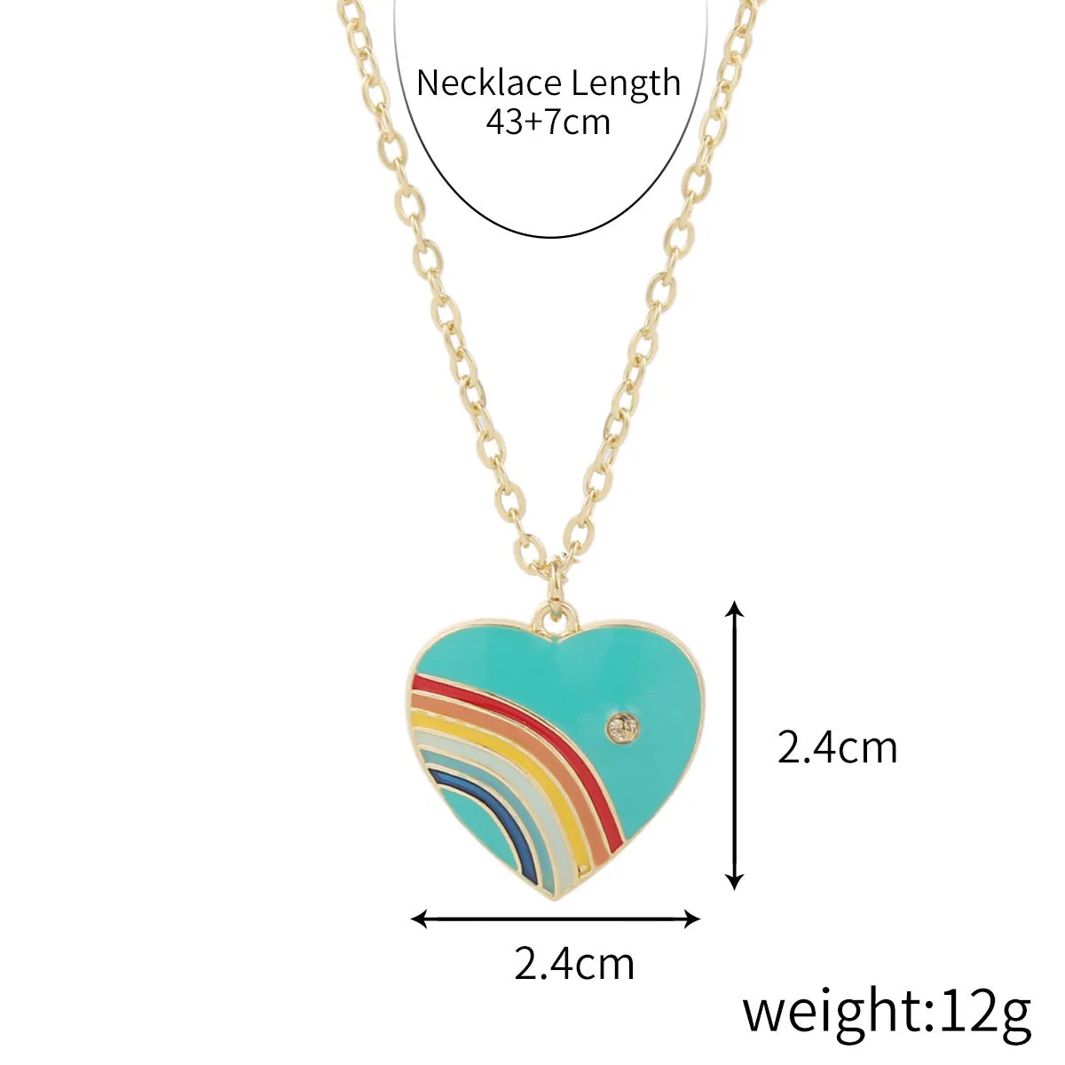 Wholesale Alloy Rainbow Heart Exquisite Design Necklaces