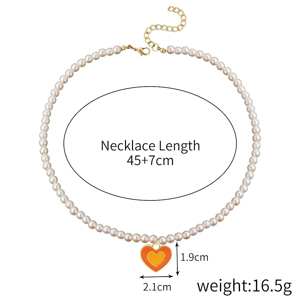 Wholesale Alloy Rainbow Heart Exquisite Design Necklaces