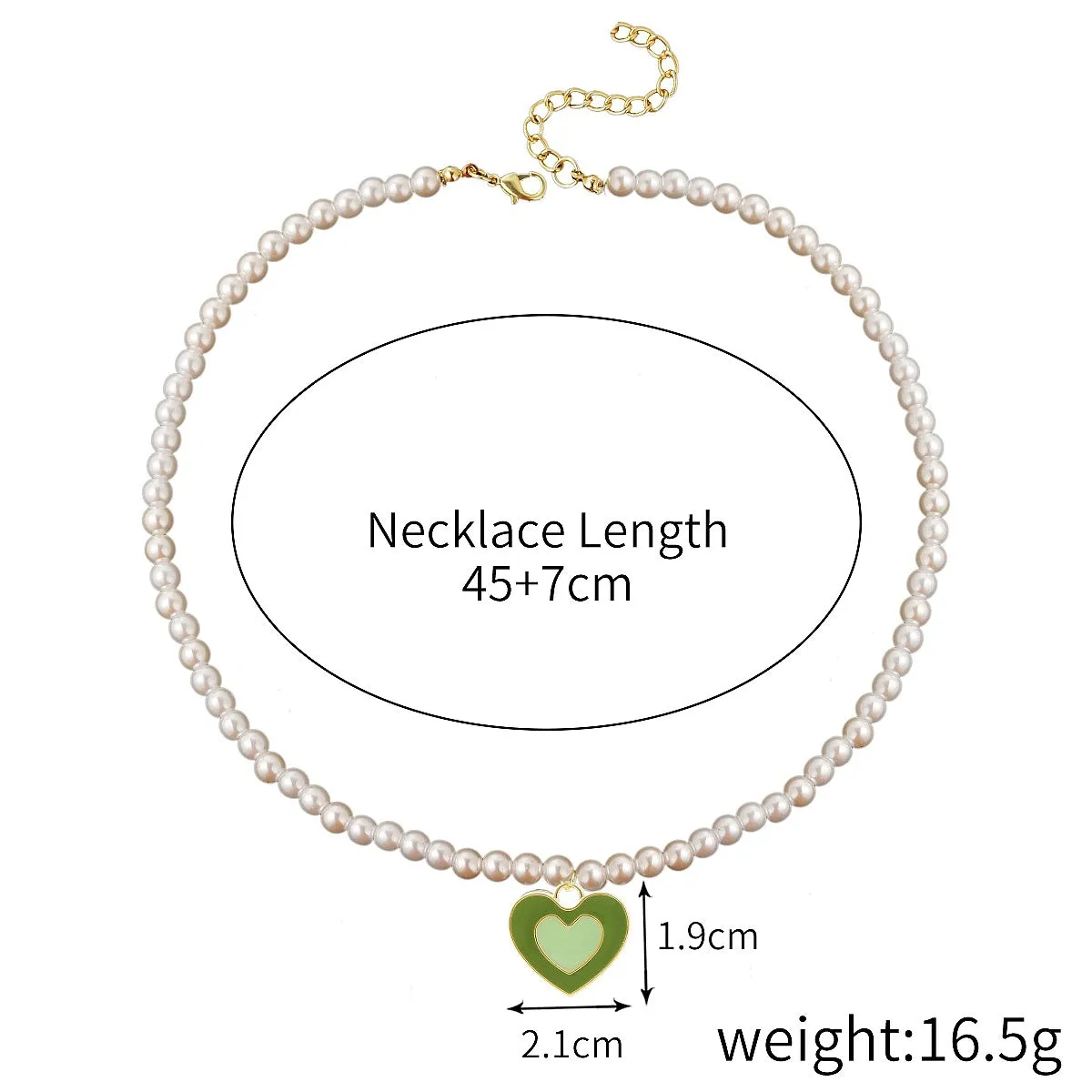 Wholesale Alloy Rainbow Heart Exquisite Design Necklaces