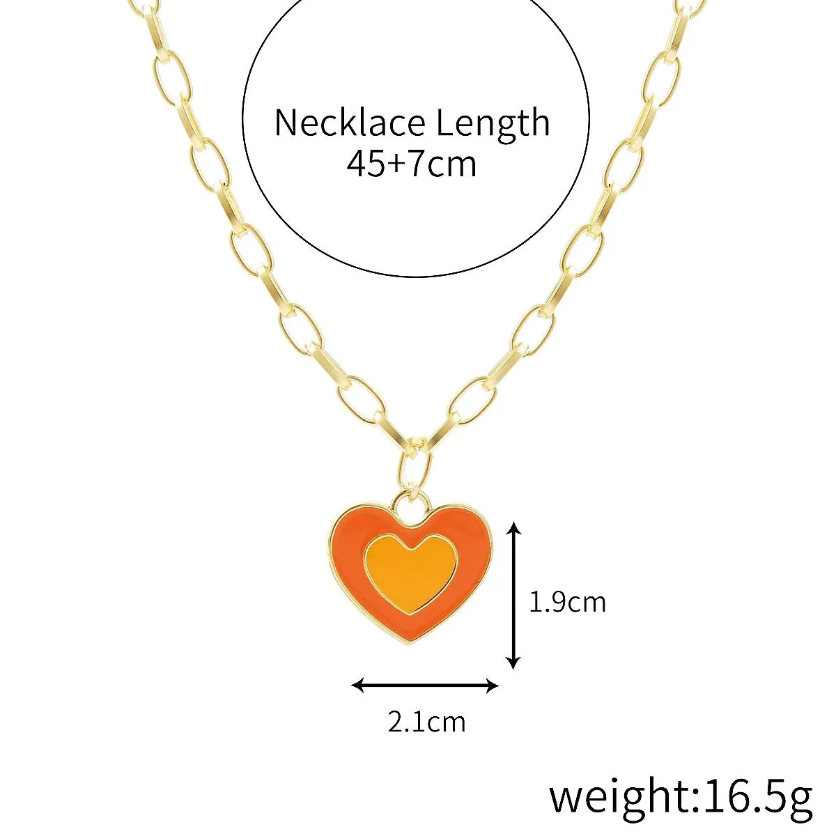 Wholesale Alloy Rainbow Heart Exquisite Design Necklaces