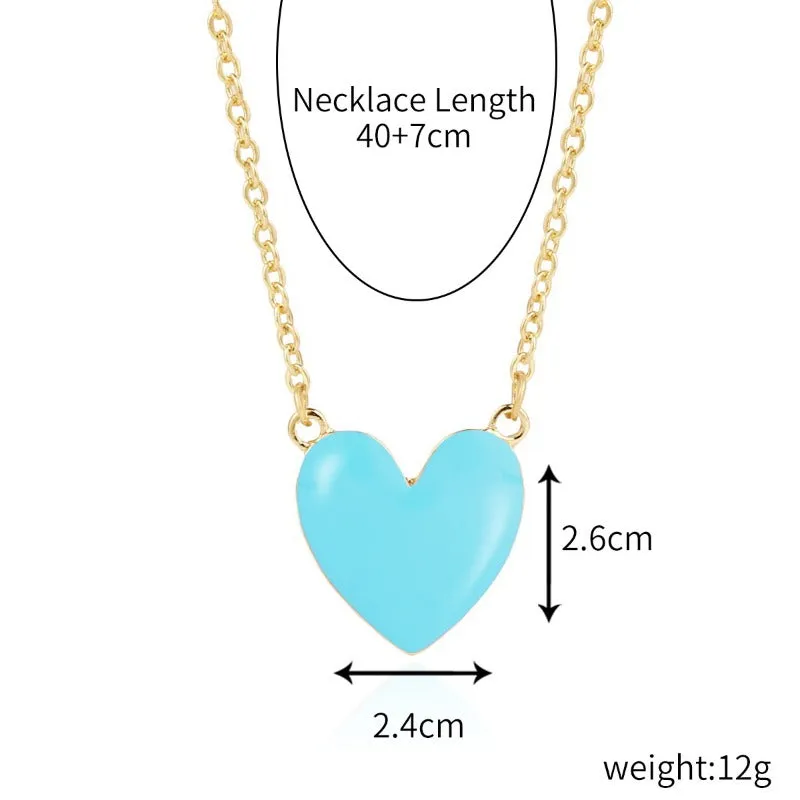 Wholesale Alloy Rainbow Heart Exquisite Design Necklaces