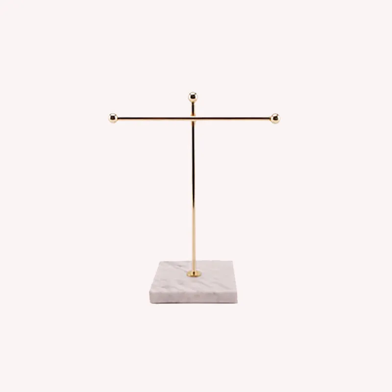 Yeknu Nordic Sleek Golden Marble Jewelry Display Stand